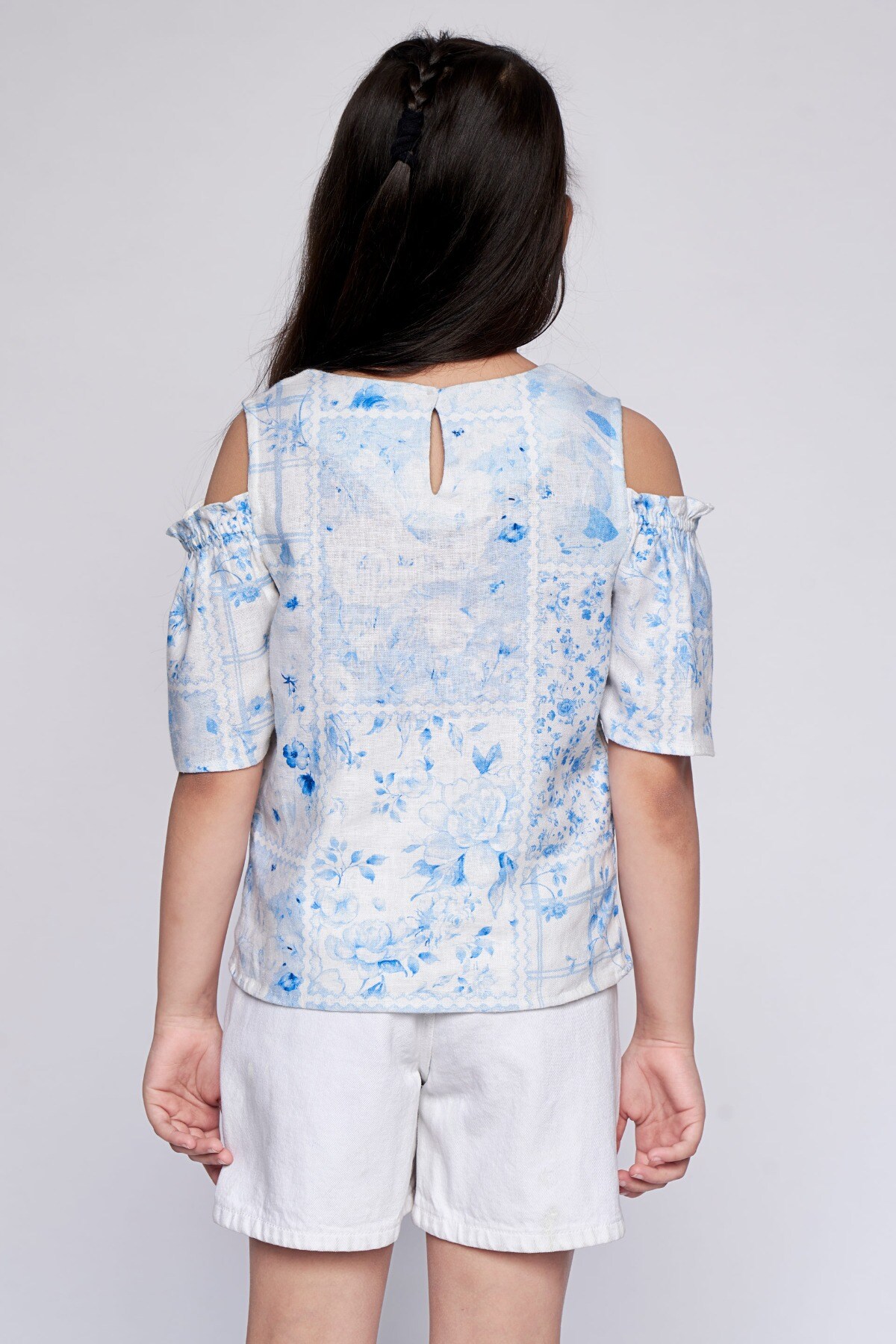 4 - Blue Floral Straight Top, image 4