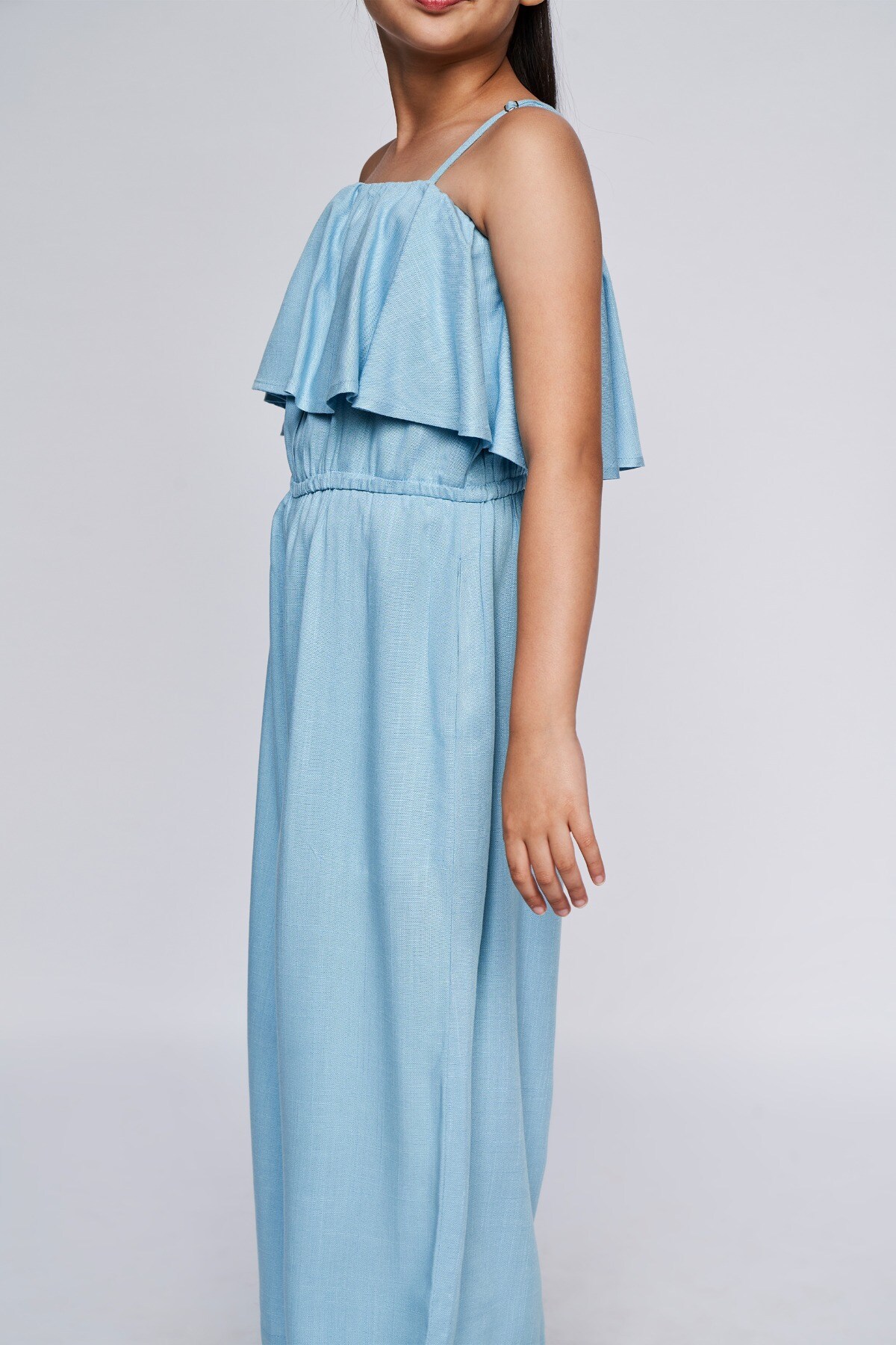 2 - Powder Blue Solid Flared Jumpsuit, image 2