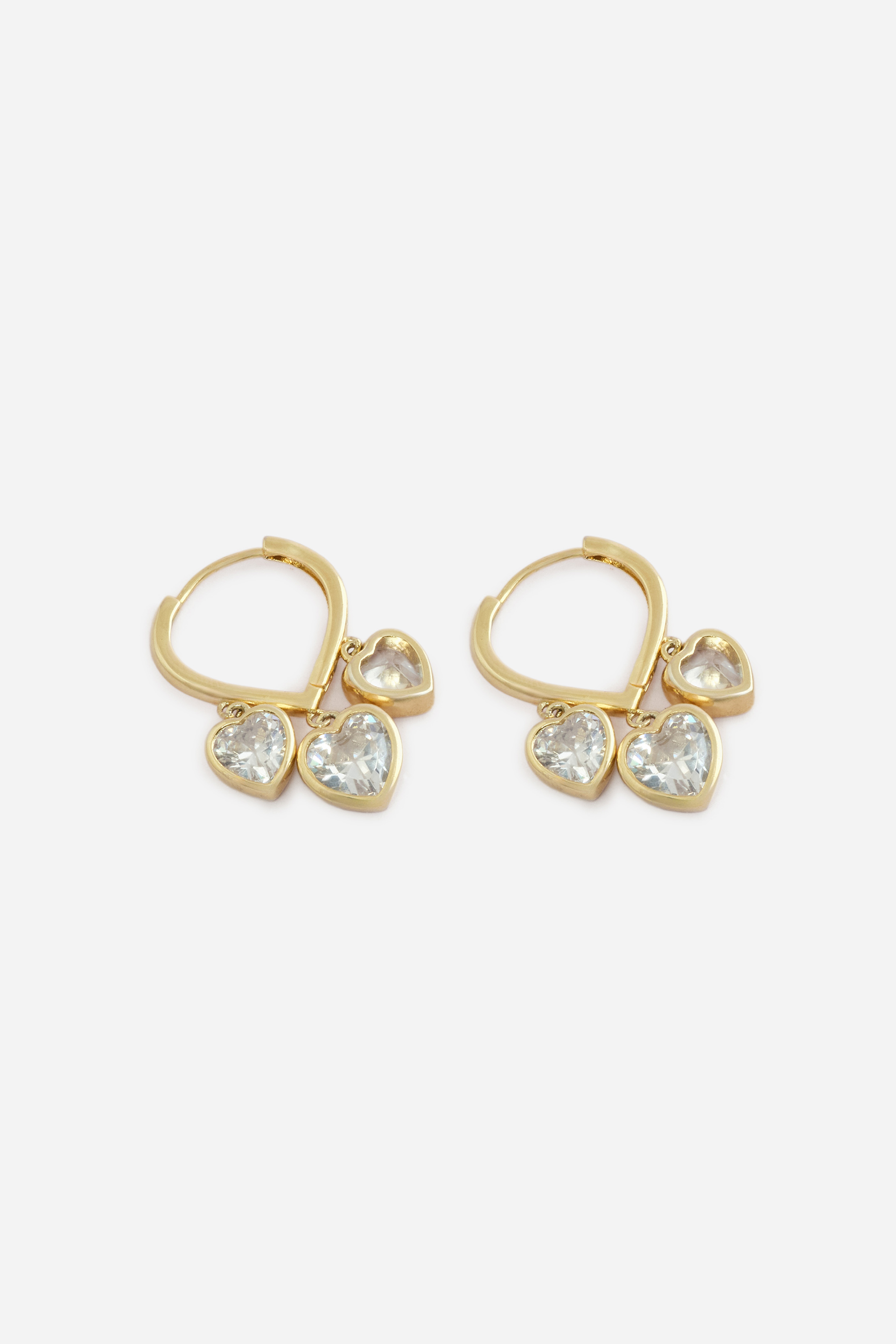 Heart Charm Huggie Earrings, , image 2
