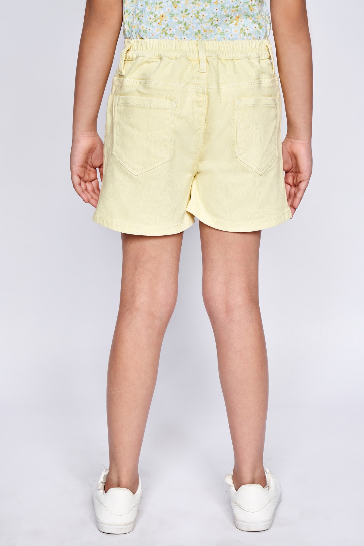 4 - Yellow Solid Straight Shorts, image 5